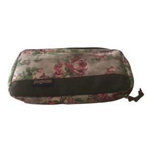 Jansport Floral Cosmetic Bag - Green and Pink